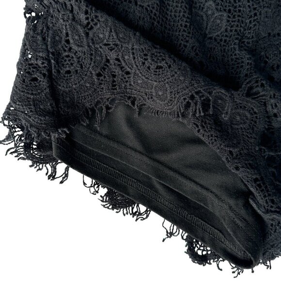 FIRE LOS ANGELES BOHEMIAN STYLE CROCHET SHORT SHORTS IN BLACK SZ S 100% COTTON - Picture 4 of 16
